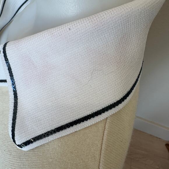 Sandro Cream Polo Sweater Top Size 0 Cashmere Oversized Preppy Designer $338 - Picture 12 of 12